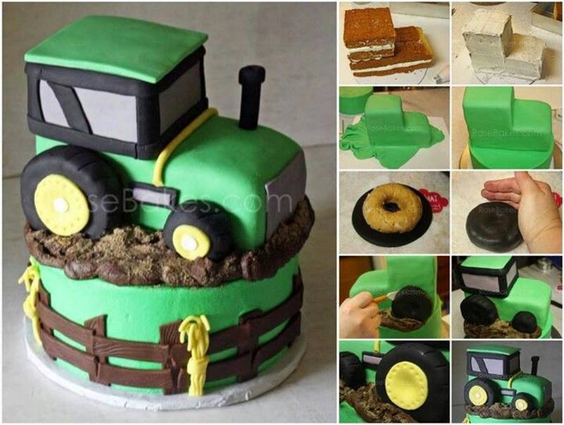 Creative Ideas - DIY John Deere Inspired Tractor Cake