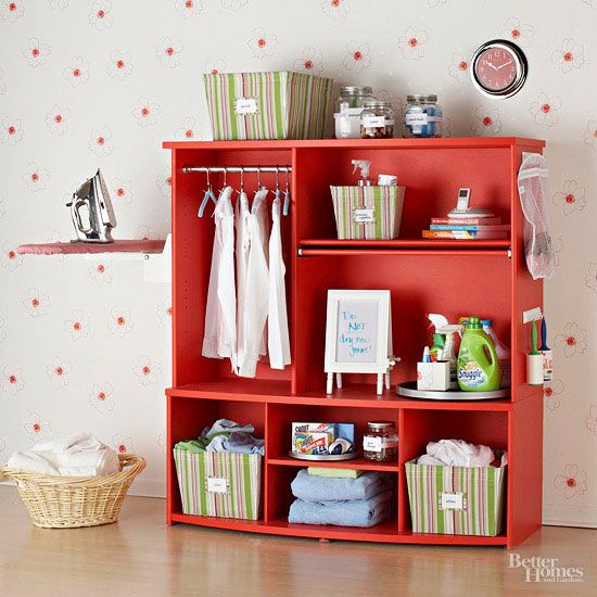 20+ Creative Ideas and DIY Projects to Repurpose Old Furniture --> Entertainment Center Turned into Laundry Station