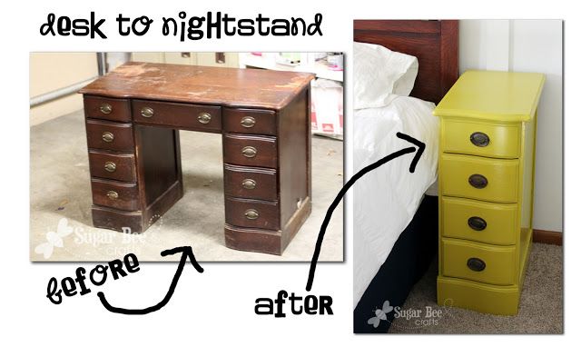 20+ Creative Ideas and DIY Projects to Repurpose Old Furniture --> Nightstands From A Desk