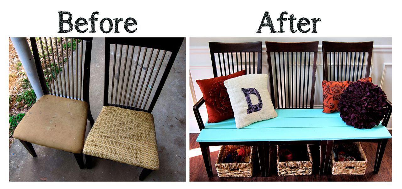 20+ Creative Ideas and DIY Projects to Repurpose Old Furniture --> Repurpose Old Kitchen Chairs