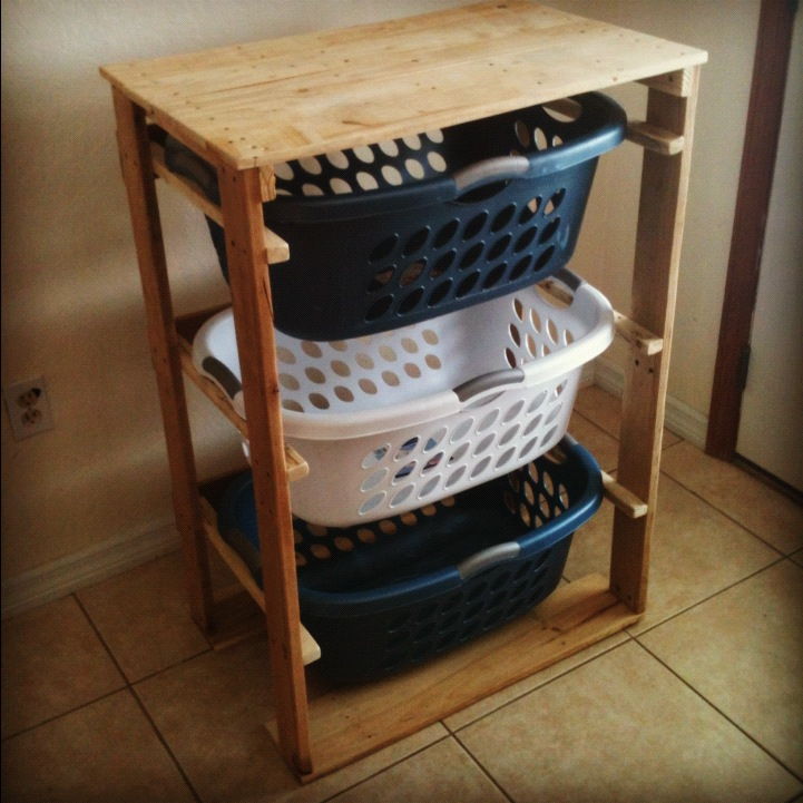 30+ Creative Pallet Furniture DIY Ideas and Projects --> DIY Pallet Laundry Basket Dresser