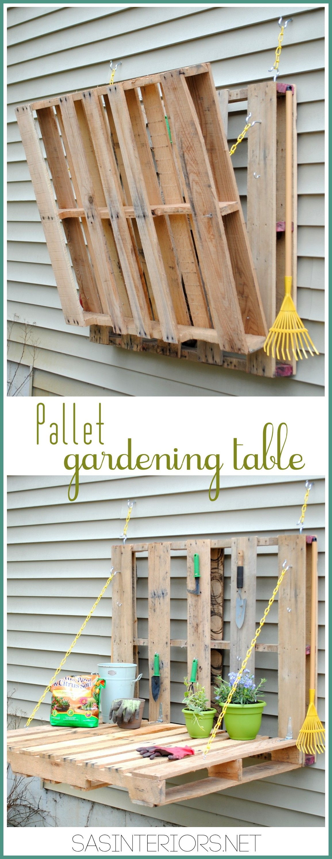 30+ Creative Pallet Furniture DIY Ideas and Projects --> DIY Pallet Gardening Table