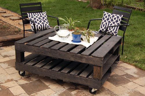 30+ Creative Pallet Furniture DIY Ideas and Projects --> DIY Outdoor Pallet Table