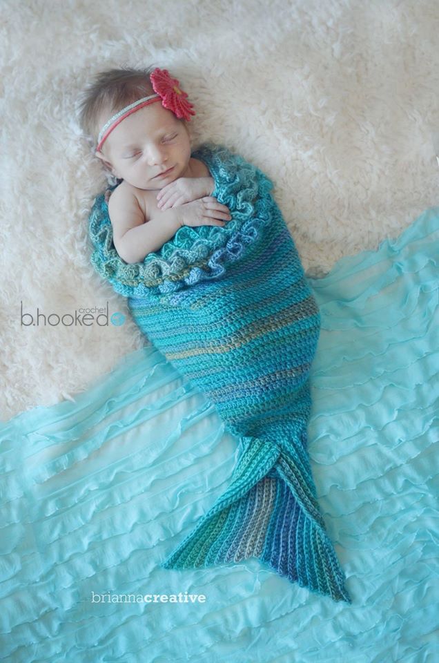 35+ Adorable Crochet and Knitted Baby Cocoon Patterns --> Mystic Mermaid Cocoon