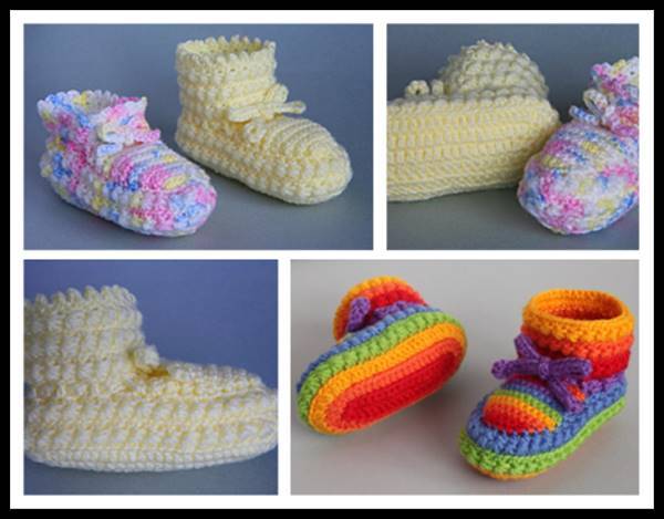 40+ Adorable and FREE Crochet Baby Booties Patterns --> Daisy Stitch Crochet Booties