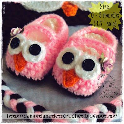 40+ Adorable and FREE Crochet Baby Booties Patterns --> Crochet Owl Mary Jane Slippers