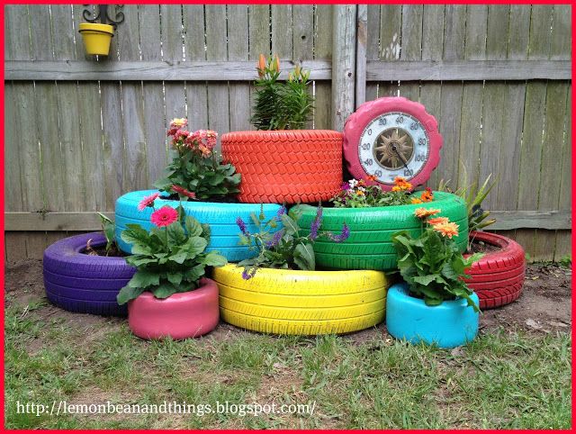 40+ Creative DIY Garden Containers and Planters from Recycled Materials --> Recycle Tire Planter
