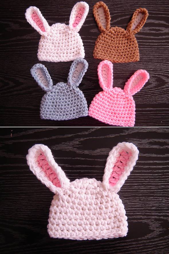 Adorable Crochet Bunny Hat FREE Pattern