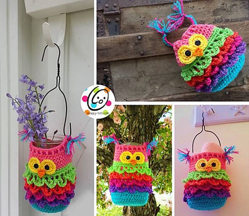 Creative Ideas - DIY Bonbon The Owl Crochet Container With Free Pattern