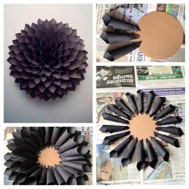 Creative Ideas - DIY Easy Paper Dahlia Wreath