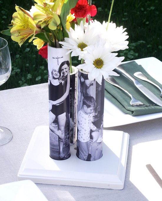 35+ Creative DIY Ways to Display Your Family Photos --> DIY Photo Vase From PVC Pipe