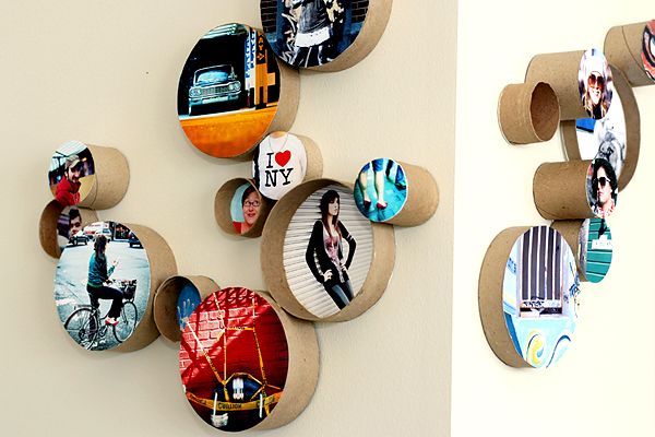 35+ Creative DIY Ways to Display Your Family Photos --> DIY Cardboard Ring Frames