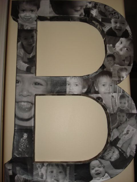 35+ Creative DIY Ways to Display Your Family Photos --> Mod Podge Photo Letter