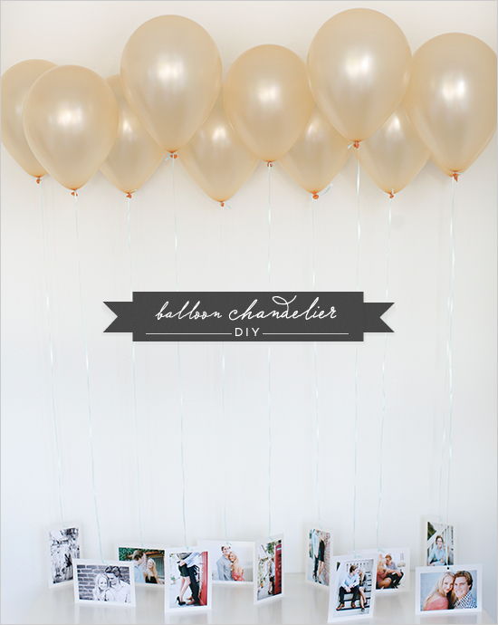 35+ Creative DIY Ways to Display Your Family Photos --> DIY Balloon Chandelier
