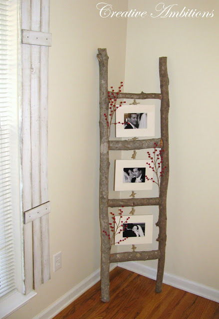 35+ Creative DIY Ways to Display Your Family Photos --> DIY Photo Ladder
