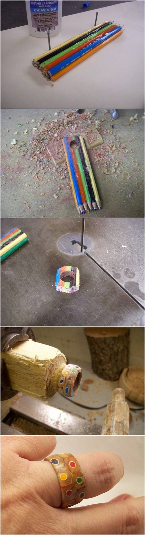 Creative Ideas - DIY Colored Pencil Ring