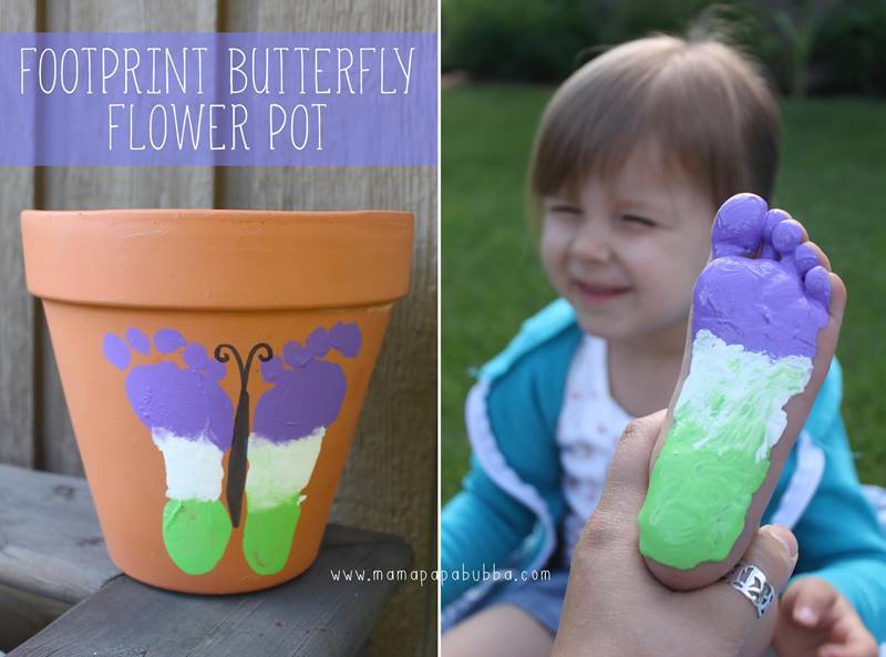 Creative Ideas - DIY Cute Footprint Butterfly Flower Pot