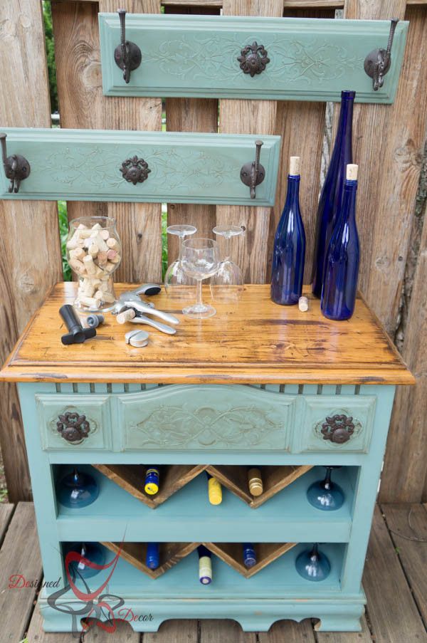 30+ Creative DIY Wine Bars for Your Home and Garden --> Dresser to Wine Bar