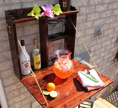 30+ Creative DIY Wine Bars for Your Home and Garden --> Build a Fold Down Bar in a Weekend