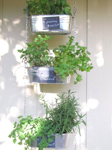 35+ Creative DIY Herb Garden Ideas --> DIY Hanging Herb Garden