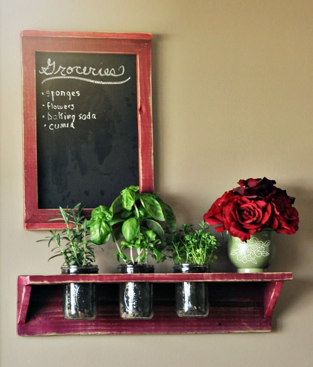 35+ Creative DIY Herb Garden Ideas --> DIY Mason Jar Indoor Herb Garden In The Kitchen