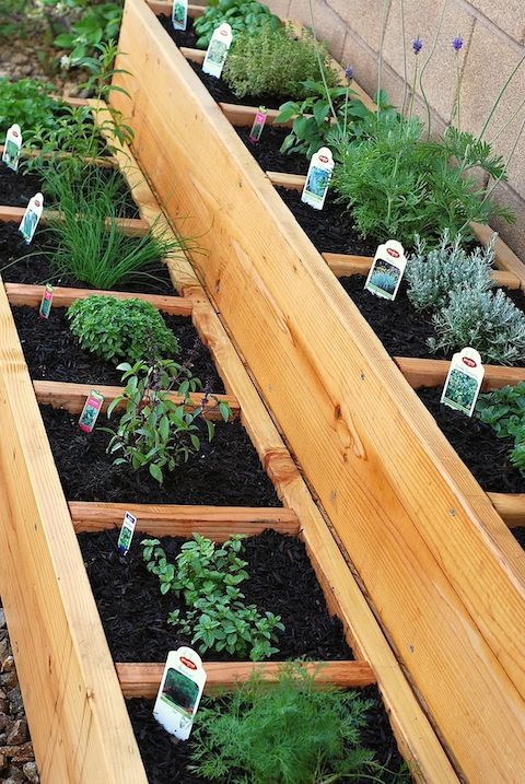 35+ Creative DIY Herb Garden Ideas --> Stacked Herb Bed