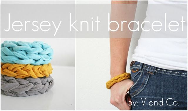40+ Creative Ideas to Repurpose and Reuse Your Old T-shirts --> DIY Jersey Knit Bracelet