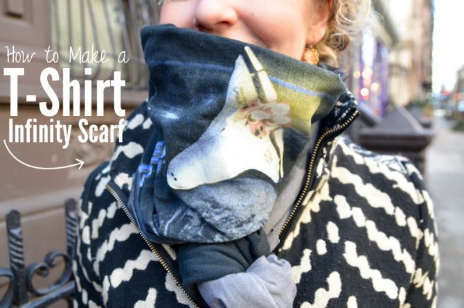 40+ Creative Ideas to Repurpose and Reuse Your Old T-shirts --> DIY T-Shirt Infinity Scarf