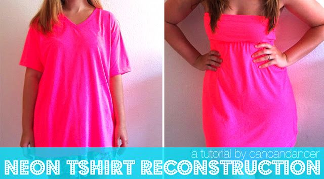 40+ Creative Ideas to Repurpose and Reuse Your Old T-shirts --> Neon Tshirt Reconstruction