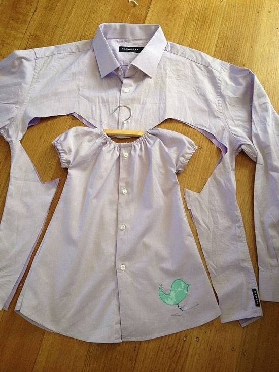 Creative Ideas - DIY Repurpose Men's Shirt Into Toddler Dress