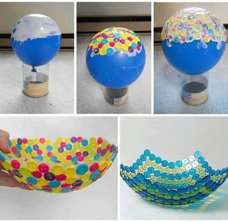 20 Creative DIY Ideas to Make a Unique Bowl --> Create a Unique Bowl Using Old Buttons