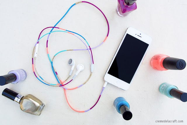 20+ Creative Uses of Nail Polish That You Need to Try --> DIY Nail Polish Colored Headphones