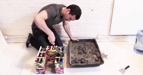 Creative Ideas - DIY Concrete Nesting Tables With Legos