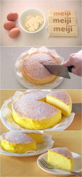 Creative Ideas - DIY Easy 3 Ingredients Soufflé Cheesecake