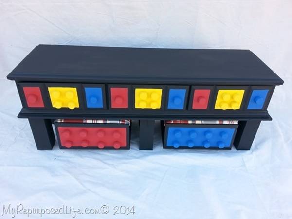 DIY Easy Lego Table for Kids --> Lego Table from Repurposed Dresser