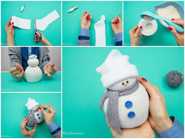 Creative Ideas - DIY Easy No-Sew Sock Snowman