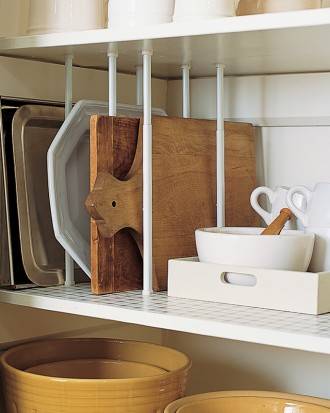 20+ Creative Uses of Tension Rods to Organize Your Home --> Use Tension Rods As Pantry Dividers for Easy and Space-saving Storage