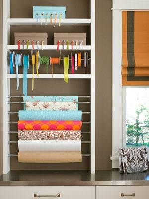 20+ Creative Uses of Tension Rods to Organize Your Home --> Use Tension Rod to Store Craft Supplies
