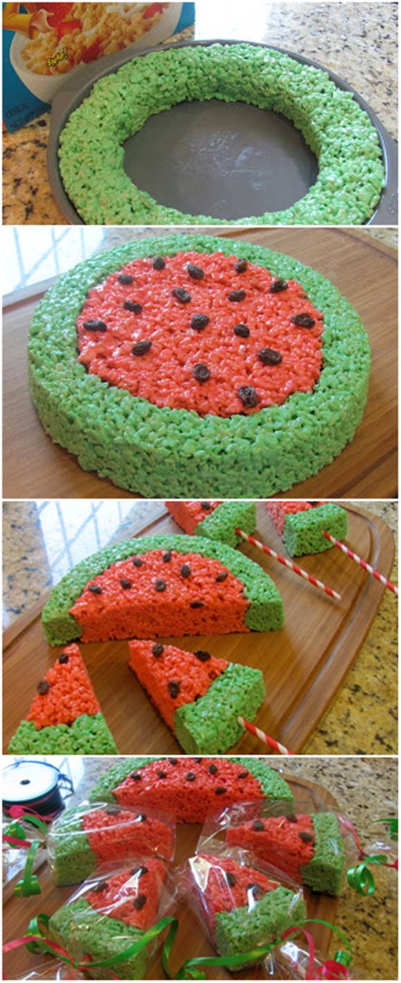 Creative Ideas - DIY Watermelon Rice Krispies