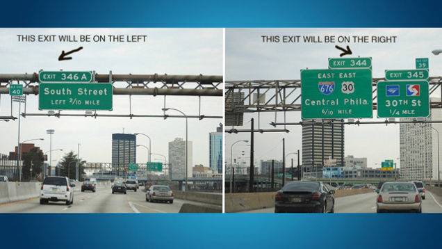 25+ Easy and Useful Car Hacks Every Driver Should Know --> Quickly Tell Whether The Highway Exit Will Be on the Left or the Right
