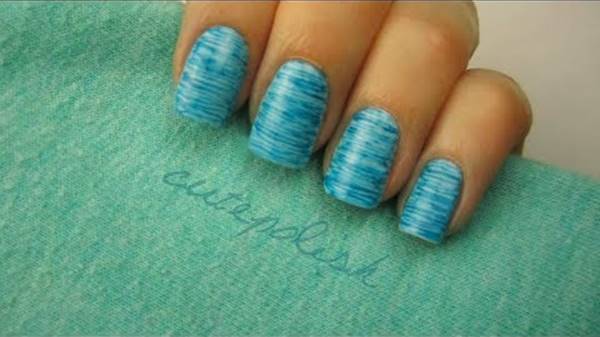 Creative DIY Nail Art Designs That Are Actually Easy to Do --> DIY easy striped nail art using dental floss