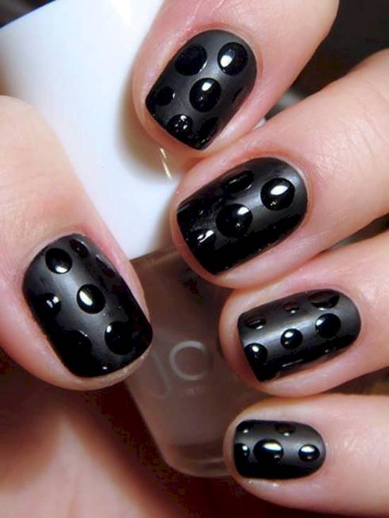Creative DIY Nail Art Designs That Are Actually Easy to Do --> Drops on top of matte polish