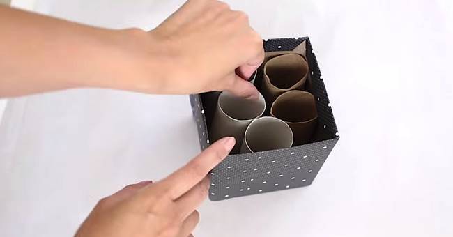 Creative Ideas - DIY Desk Organizer from Toilet Paper Rolls