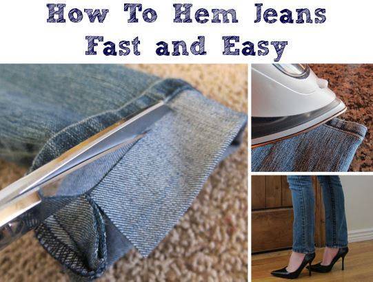 35+ Useful Clothing Hacks Every Woman Should Know --> How to hem jeans fast and easy