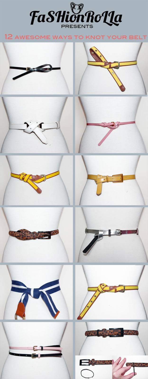 35+ Useful Clothing Hacks Every Woman Should Know --> Creative and fashionable ways to knot a belt