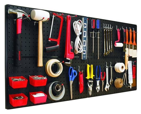 30+ Creative Ways to Organize Your Garage --> Make use of the vertical space in your garage and organize your tools with a pegboard