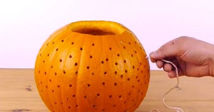 Creative Ideas - DIY Pumpkin Disco Ball for Halloween Party