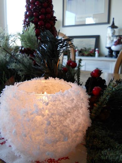 40+ Creative DIY Holiday Candles Projects --> Snowball Votive Candle Holders
