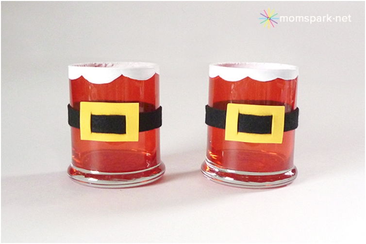 40+ Creative DIY Holiday Candles Projects --> Stained Santa Votives