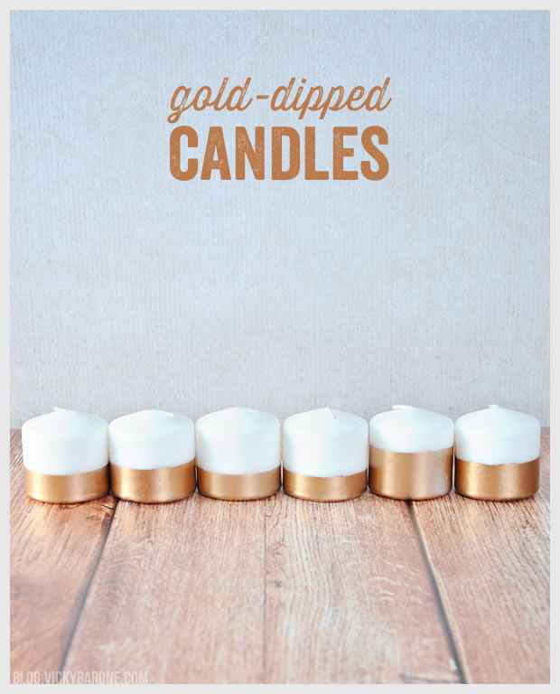 40+ Creative DIY Holiday Candles Projects --> DIY Gold-Dippe Candles